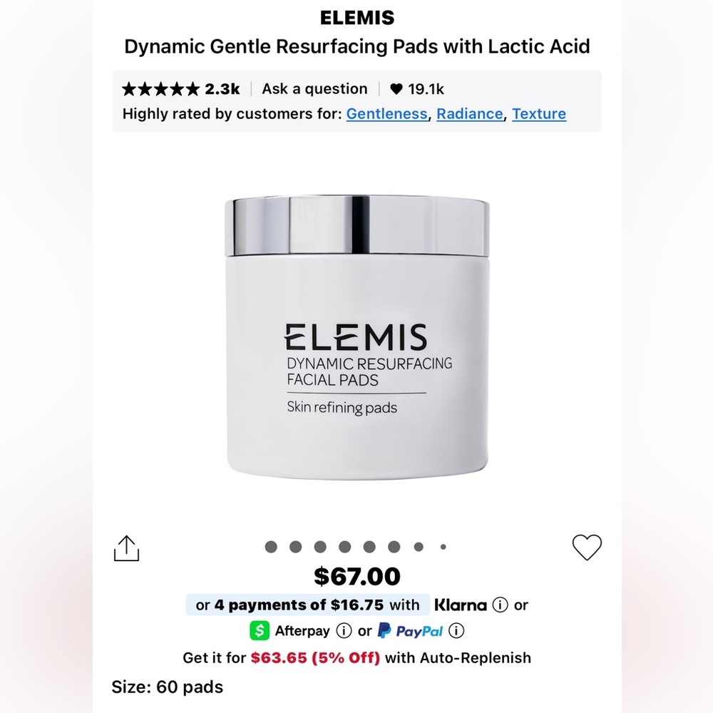 Elemis Dynamic Resurfacing Facial Pads - Sealed NWT